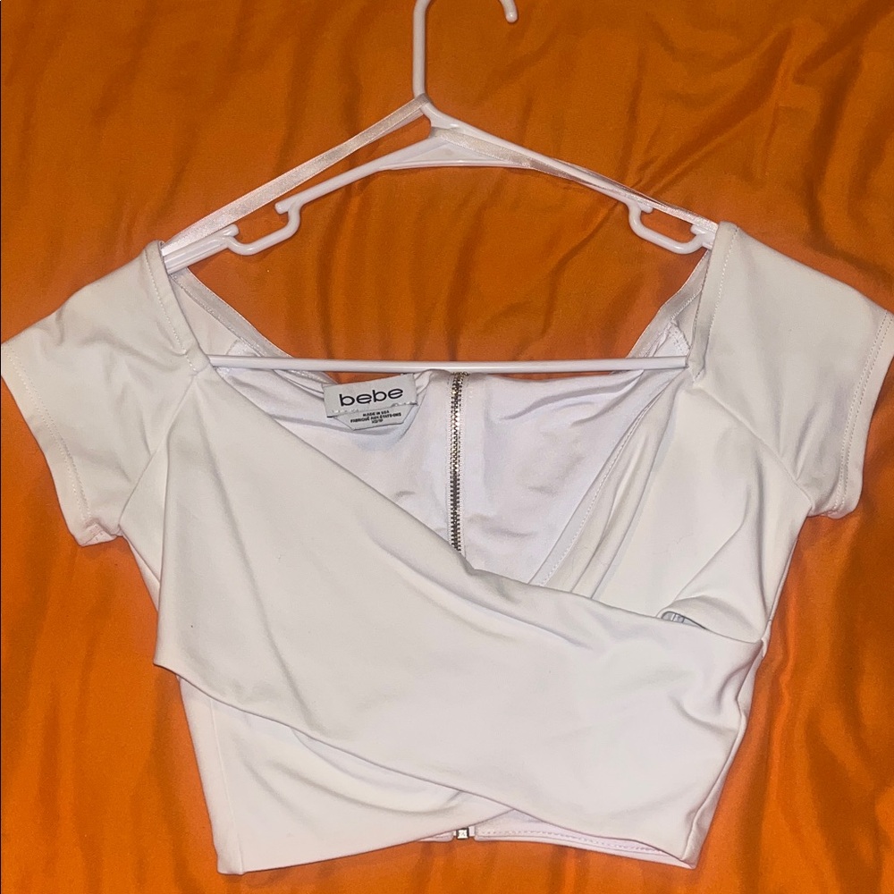 Bebe Cream Wrap-Style Blouse